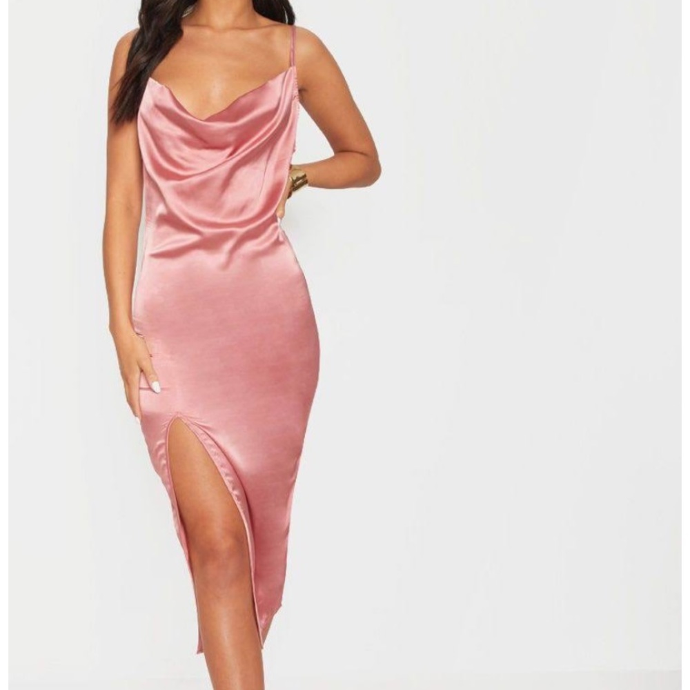 Pink midi dress